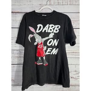 Phat Doc Bugs Bunny Dabb on Em Graphic T-shirt blk size Large Joran 23 Parody